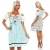 4732 Fashion4Young Dirndl 3 tlg.Trachtenkleid Kleid Mini Bluse Schürze Trachten Oktoberfest (34, Türkisblau-Weiß) - 