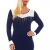 5006 Fashion4Young Damen Strick Minikleid LongPullover Pullover Pulli Long Shirt Kleid in 7 Farben (36/38, Dunkelblau) - 1