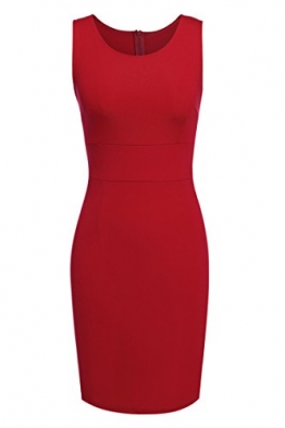 ACEVOG Damen Kleid Ärmellos Bodycon Cocktailkeid Rot Herstellergröße: M -