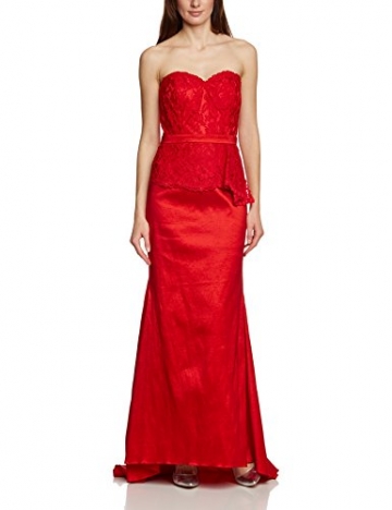 APART Fashion Damen Bustier Kleid 68103, Maxi, Einfarbig, Gr. 38, Rot - 1