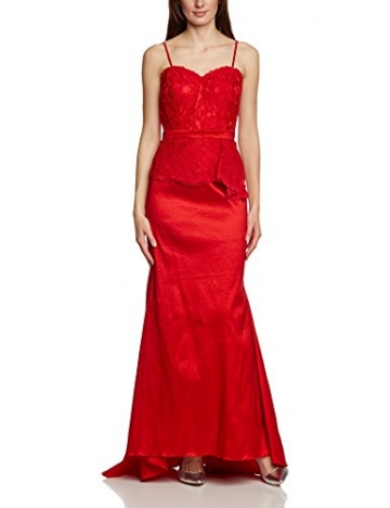 APART Fashion Damen Bustier Kleid 68103, Maxi, Einfarbig, Gr. 38, Rot - 3