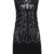 BABEYOND Damen Kleid Retro 1920er Stil Flapper Kleider mit Zwei Schichten Troddel V Ausschnitt Great Gatsby Motto Party Kleider Damen Kostüm Kleid (Schwarz, XXL) - 2
