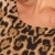 Damen Leoparden Minikleid Longtop Animal Print Minikleid - 4