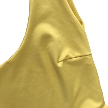 Damen Rückenfrei Ärmellos Partykleid Etuikleid Mini Kurze Abendkleider Bodycon Sommerkleid (L, Gelb) - 6