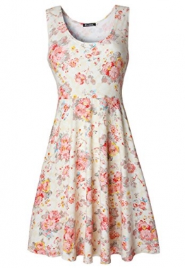 Damen Vintage Sommerkleid Traeger mit Flatterndem Rock Blumenmuster -