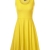DJT Damen Vintage Sommerkleid Traeger mit Flatterndem Rock Blumenmuster Gelb S - 