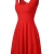 DJT Damen Vintage Sommerkleid Traeger mit Flatterndem Rock Blumenmuster Rot-2 M -