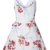 ECOWISH Damen Kleid Sommerkleid V-Ausschnitt Ärmellos Blumendruck Spaghetti Strap Mini Swing Strandkleid Mit Gürtel Weiß M - 5