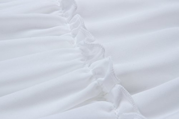 ECOWISH V Ausschnitt Kleid Damen Spitzenkleid Träger Rückenfreies Kleider Sommerkleider Strandkleider Weiß L - 7