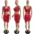 Haimoburg Damen Sexy Kleid Bodycon Clubwear Kleider Minikleid Partykleid (Rot, S) - 3