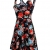 HRYfashion Damen figurbetonend knielanges Kleid aermellos mit Blumenmuster HRYCWD054-BLACK-US S - 1