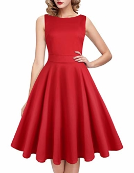 ihot 1950er Rockabilly Retro Kleid Rot 1