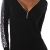 Jela London Damen Kleid Minikleid Mini Pullover Longshirt Pailletten V-Ausschnitt Schwarz 34,36,38,40 -