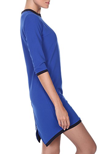 Kleid Damen A-Linie kurz in Blau - RED Isabel - Minikleid elegant für Freizeit und Business, Fishtail & Retro-Look 60er, Modell: Gent, Blau, DE 42 - 