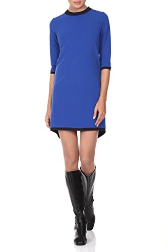 Kleid Damen A-Linie kurz in Blau - RED Isabel - Minikleid elegant für Freizeit und Business, Fishtail & Retro-Look 60er, Modell: Gent, Blau, DE 42 -