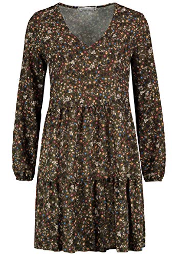  Kleid mit Blumenmuster Langarm für Herbst - Frühling grün 5 