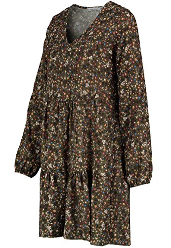 Kleid mit Blumenmuster Langarm für Herbst - Frühling grün 8