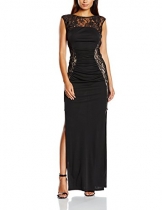 Lipsy Damen, Cocktail, Kleid, Lace Maxi, Schwarz (Black), GR.40 EU (Herstellergröße:  12) - 1