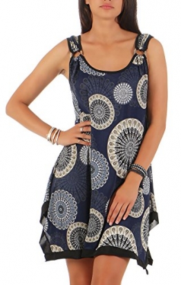malito Sommerkleid mit orientalischem Muster V-819 Damen One Size dunkelblau -