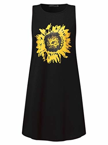 Minikleid mit Sonnenblume - Longshirt schwarz 6
