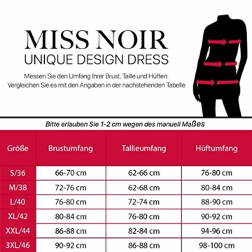 Miss Noir  Damen Mini-Kleid im Wetlook Partykleidung Clubwear mit Zweiwege-Reißverschluss, XL, Schwarz - 3