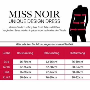 Miss Noir Damen Mini-Kleid im Wetlook Partykleidung Clubwear mit Zweiwege-Reißverschluss (M/38) 19630-BK - 4