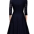 Miusol Damen Abendkleid Elegant Cocktailkleid Vintage Kleider 3/4 Arm mit Spitzen Knielang Party Kleid Navy Blau Gr.XS - 3