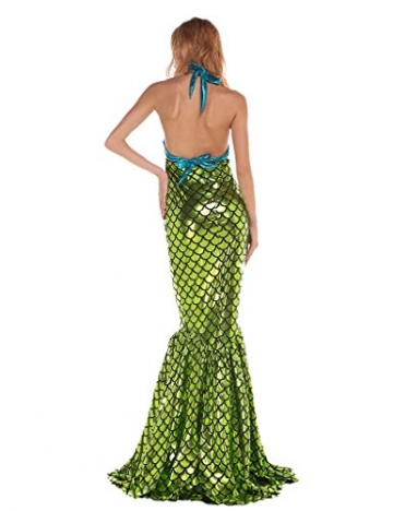 Ninimour Halloween glänzend metallisch Mermaid Kostüm Party Kleid - 