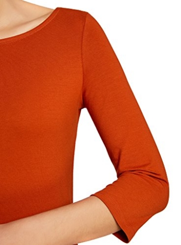 oodji Ultra Damen Jersey-Kleid Basic, Orange, DE 38 / EU 40 / M - 4
