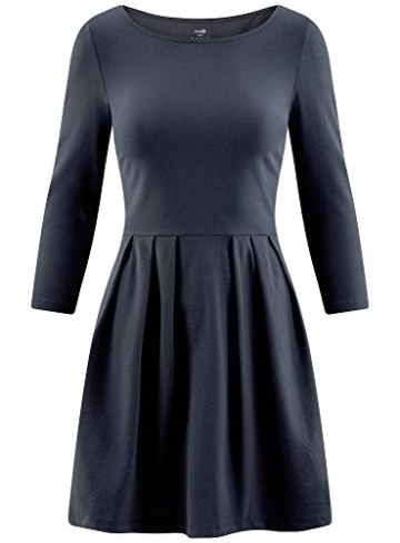 oodji Ultra Damen Tailliertes Jersey-Kleid, Blau, DE 32 / EU 34 / XXS - 6