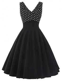 Partykleid 1950er Style Cocktailkleider Schwarz Kleid Sommer Kleid XL BP093-1 -