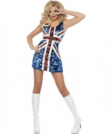 Partykleid UNION JACK mit PAILLETTEN, Größe:M - 1