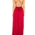 Simplee Apparel Damen Partykleid Sexy V-Ausschnitt Rückenfrei Maxi Lang Satin Träger Kleid Abendkleid Cocktailkleid Rot - 2