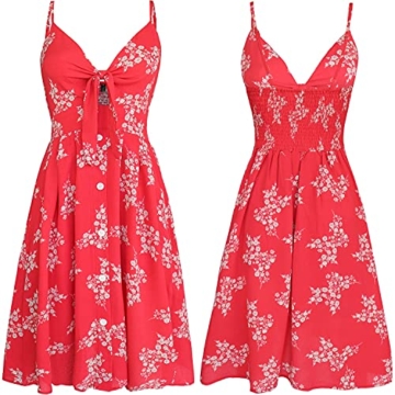 Sommerkleid Rot knielang und ärmelfrei - Strandkleid 4