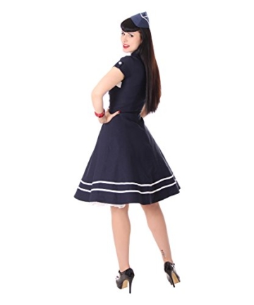 SugarShock Harbor Sailor Matrosen Uniform Petticoat Bolero Kleid, Größe:M, Farbe:Navyblau - 7