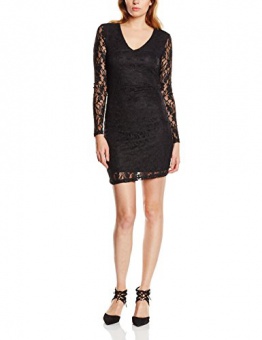 VILA CLOTHES Damen Kleid Vigaby New Dress, Mini, Gr. 38 (Herstellergröße: M), Schwarz (Black Detail:W. LACE) - 1