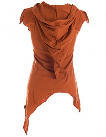 Vishes - Alternative Bekleidung -Pixie Zipfelshirt mit Zipfelkapuze aus Baumwolle orange 46/48 - 2