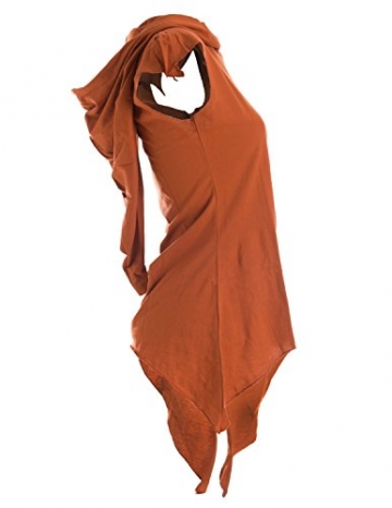 Vishes - Alternative Bekleidung -Pixie Zipfelshirt mit Zipfelkapuze aus Baumwolle orange 46/48 - 3