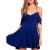 Vovotrade Solideer Cocktail weg von der Schulter-Frauen Sommer beiläufigen kurzen Hülsen Strand Kurzschluss Minikleid (Size:L, Blau) -