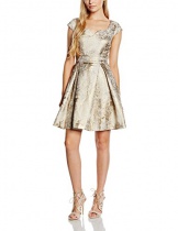 Yumi Damen, Kleid, Metallic Jacquard Dress, Elfenbein (ivory), DE:36/FR:36 (Herstellergröße: Size 10) - 1