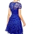 ZANZEA Damen Spitze Lace Party Cocktail Bodycon Club Kurz Abend Minikleider Blau EU 36/US 4 - 