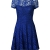 ZANZEA Damen Spitze Lace Party Cocktail Bodycon Club Kurz Abend Minikleider Blau EU 36/US 4 - 