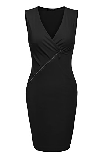 Zeagoo Damen Sexy V-Ausschnitt Bodycon Minikleid Etuikleid Bleistiftkleid Business Kleid - 1